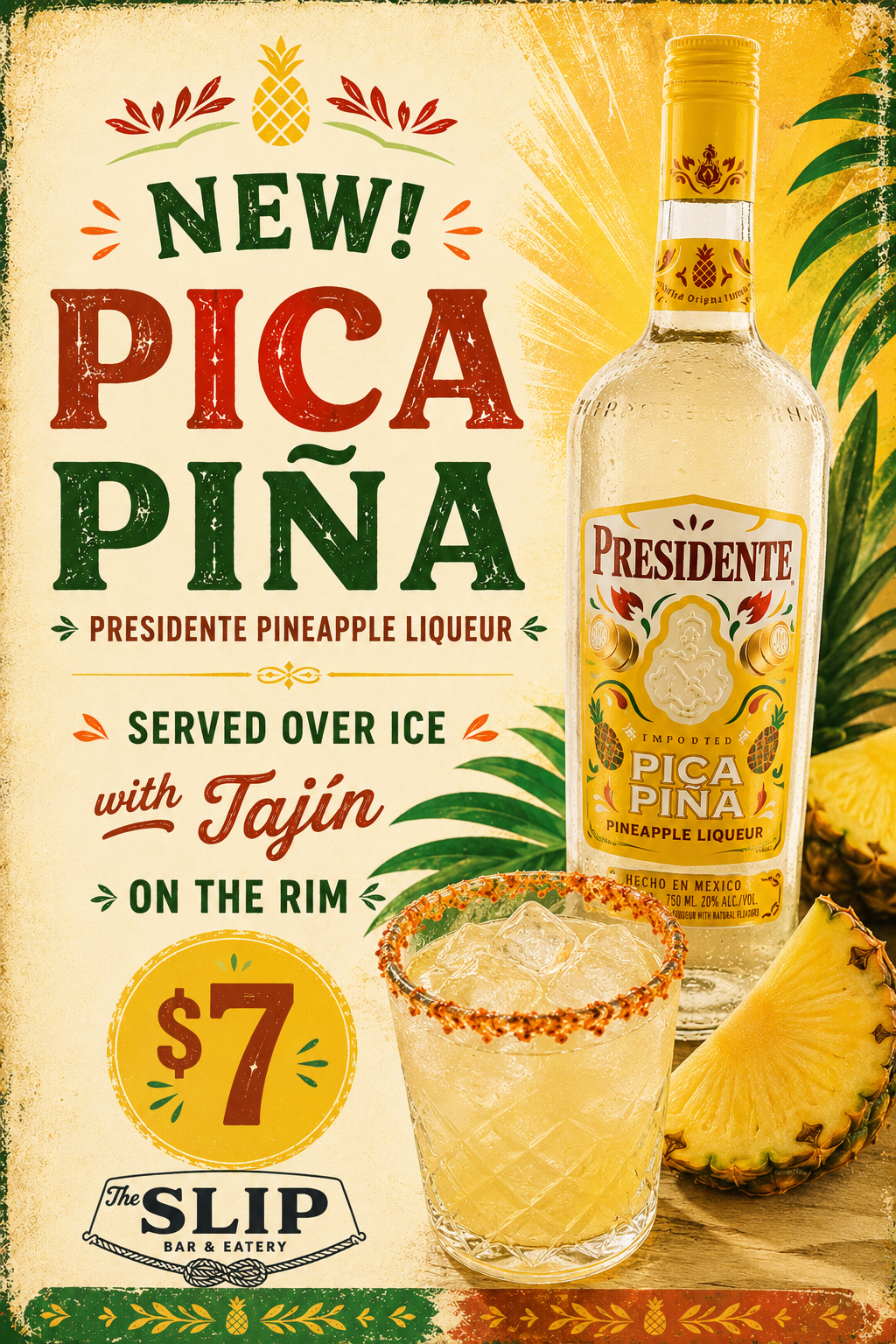 El Presidente Pica Pina Pineapple Sipper